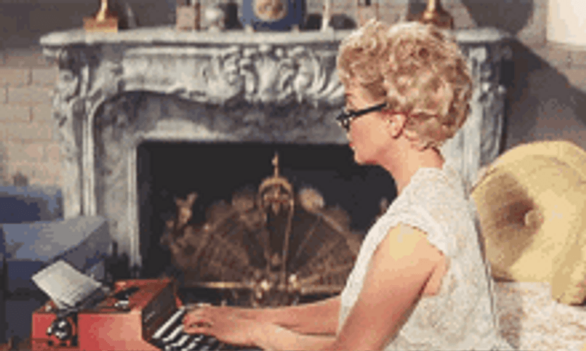Lana Turner Typing GIF