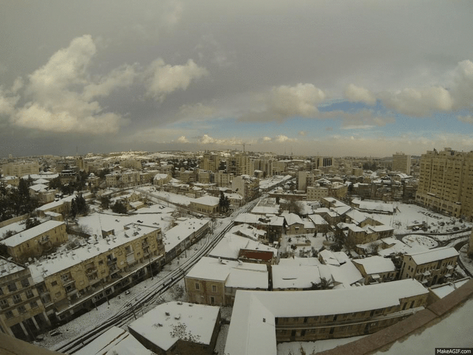 Landscape Jerusalem Snow GIF