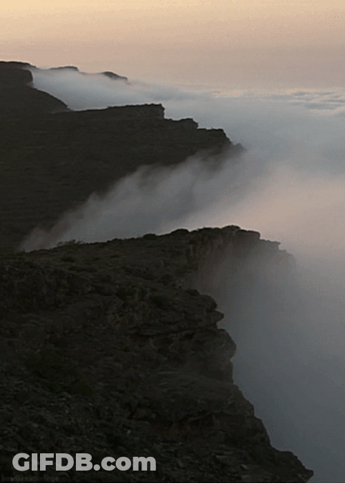 Landscape Misty Waterfalls GIF