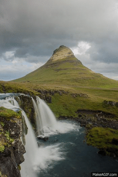 Landscape Mountain Waterfalls GIF
