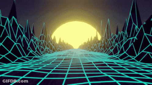 Landscape With Mountains And Sun GIF