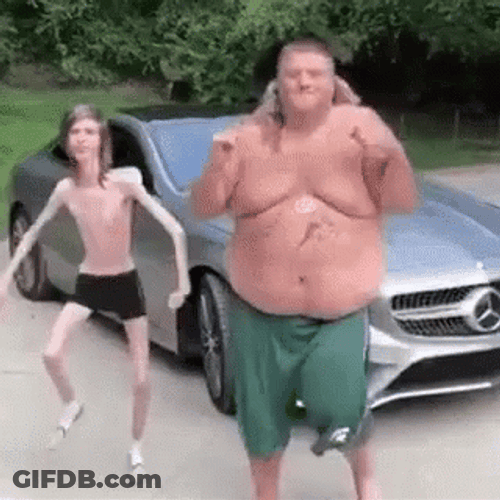 Lanky And Fat Guy Dancing GIF
