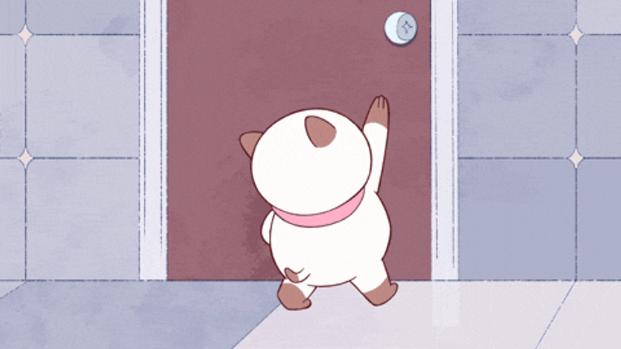 Lanky Cat Needed To Open Door GIF