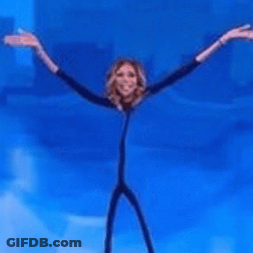 Lanky Girl With Happy Face GIF