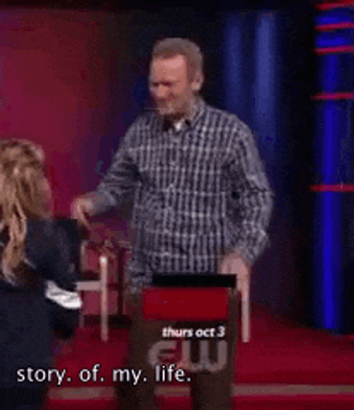 Lanky Man Jokingly Hug Someone GIF