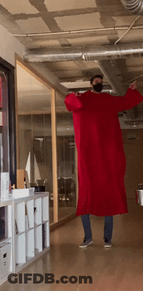 Lanky Man With Lab Gown Dancing GIF