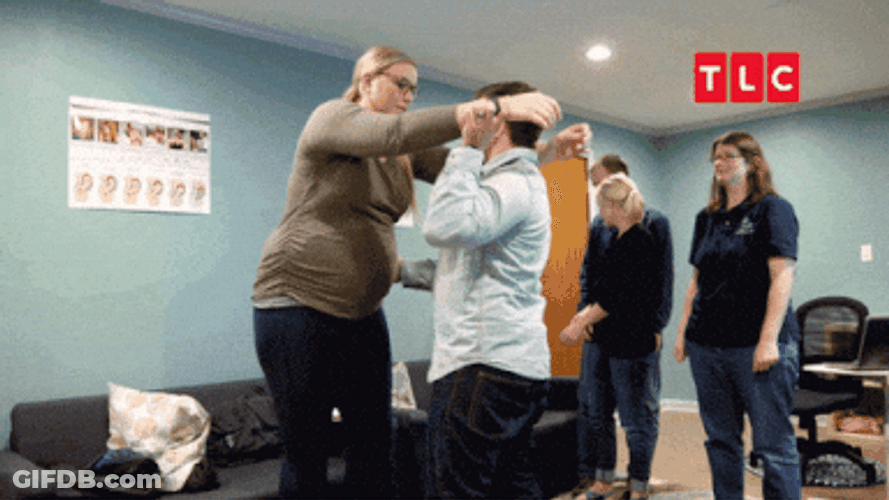 Lanky Pregnant Having Contractions GIF