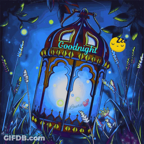 Lantern Drawing Saying Goodnight GIF