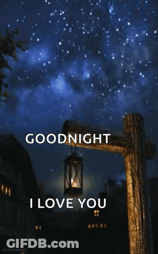 Lantern Post Saying Goodnight I Love You GIF