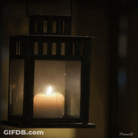 Lantern With Candle And Good Night GIF