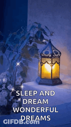 Lantern With Sleep And Dream Words GIF