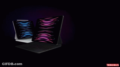Laptop And Tablet On Purple With Thinkjules GIF