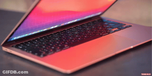 Laptop Open Showing Thinkpads GIF