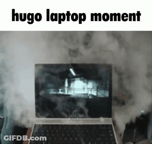 Laptop Playing Video Smoking GIF