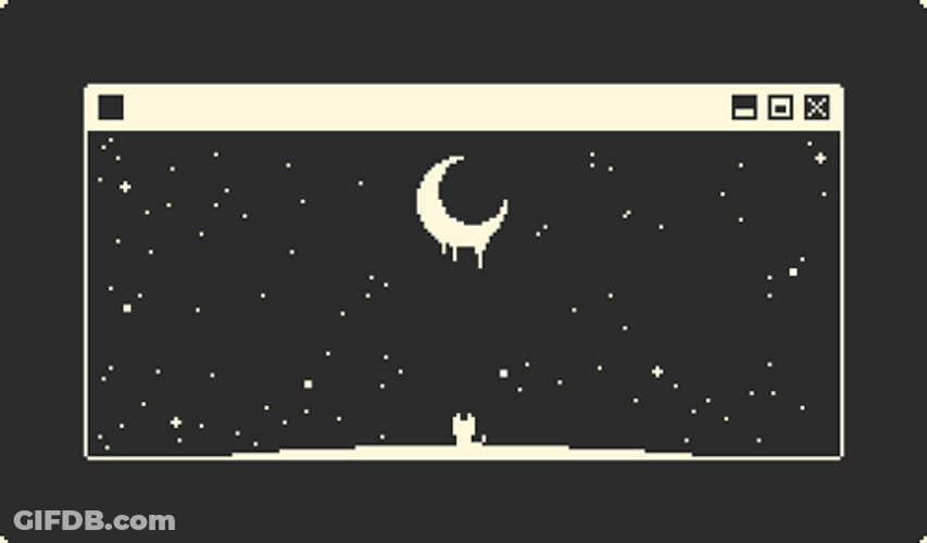 Laptop Software With Moon Banner GIF