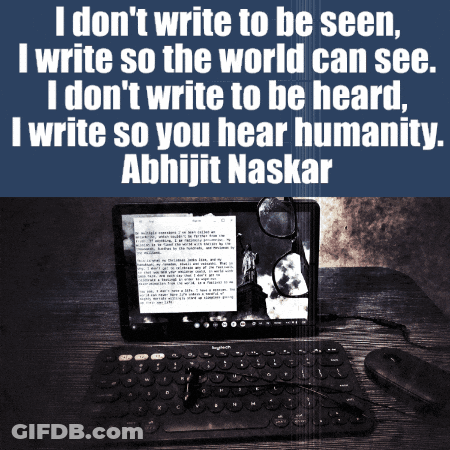 Laptop With Abhijit Naskar Quote GIF