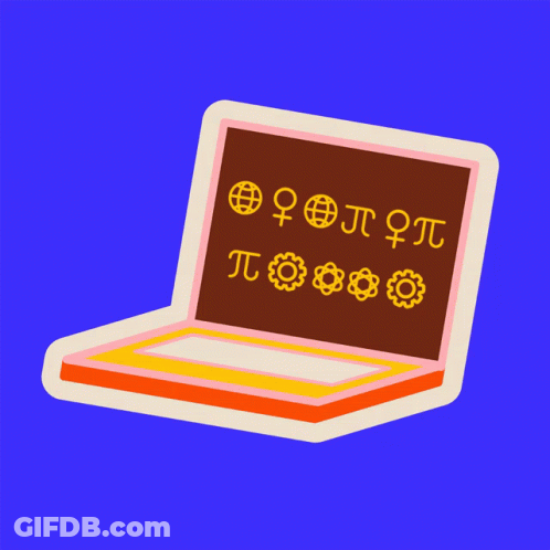 Laptop With Female Code On Screen GIF