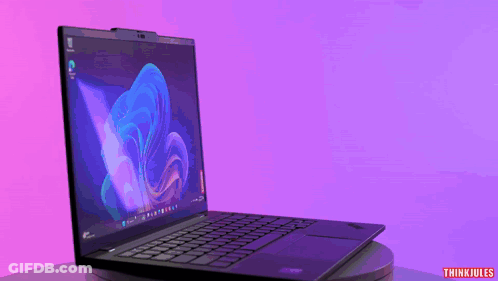 Laptop With Lenovo Logo GIF