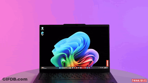 Laptop With Lenovo Logo GIF