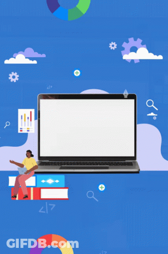Laptop With Web Design On Screen GIF