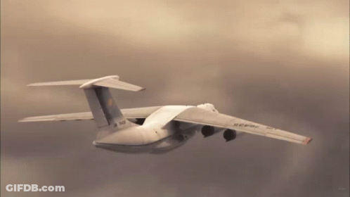 Large Airplane With SCB82 On Wing GIF