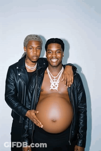 Large Belly Man Next To Leather Jacket Man GIF