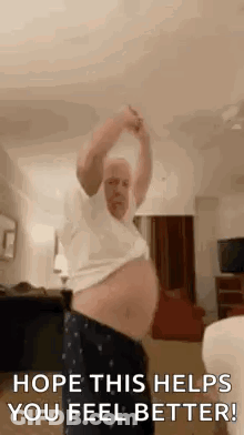 Large Belly Man With Arms Up GIF
