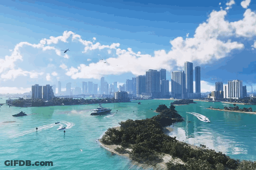 Large Body Of Water Surrounded By City GIF