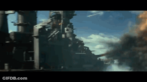 Large Building On Fire With Smoke GIF