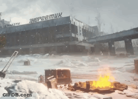 Large Building With Energemuk On Top GIF