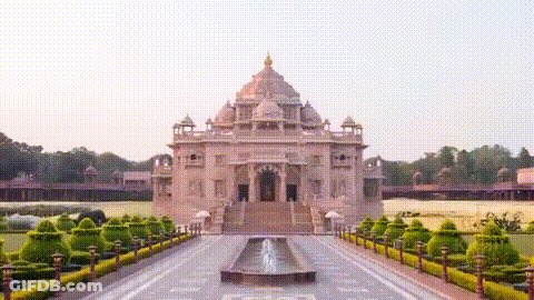 Large Building With Fountain Saying Temple GIF