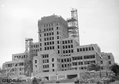 Large Building With Scaffolding GIF