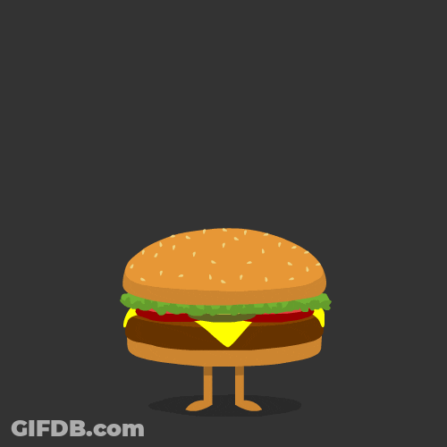 Large Burger With Feet GIF