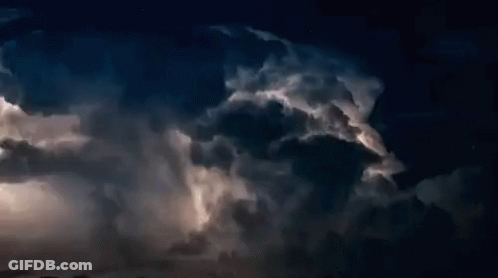 Large Cloud With Lightning Bolt GIF
