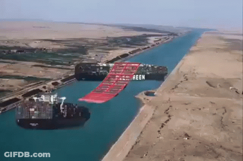 Large Container Ship On Top Of Another GIF