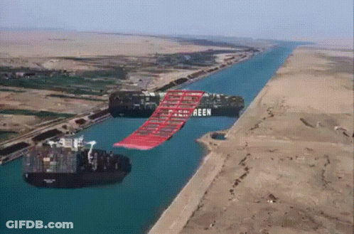 Large Container Ship With Reen GIF