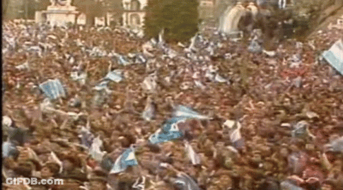 Large Crowd Of People In Stadium With Flags GIF