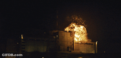 Large Explosion In Dark Area GIF