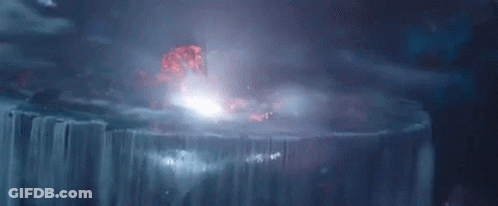 Large Explosion In Dark Sky GIF