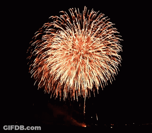 Large Fireworks Display Night Sky GIF