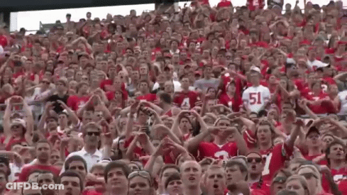 Large Group Of People Watching Game In Stadium GIF