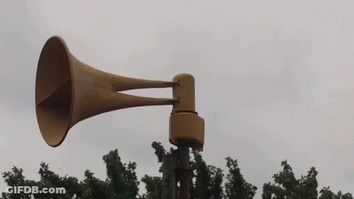 Large Horn Hanging From Pole GIF