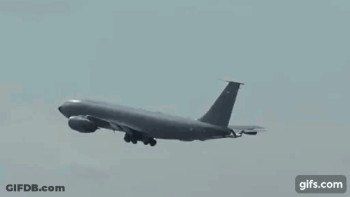 Large Military Jet Flying GIF