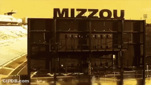 Large Mizzou Sign On Yellow Background GIF