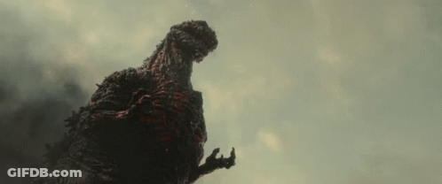 Large Monster In Front Of Cloudy Sky GIF