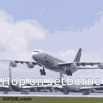 Large Passenger Jet Taking Off Hop On Jetborne GIF
