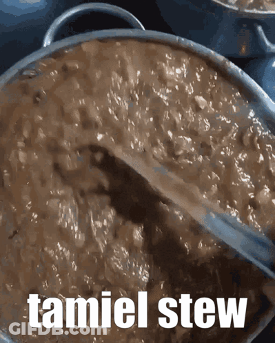Large Pot Of Tamiel Stew With Spoon GIF