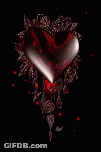 Large Red Heart Surrounded By Keys And Roses GIF