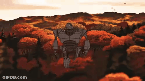 Large Robot Standing In Forest GIF