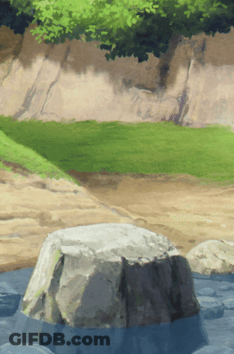 Large Rock In Water GIF